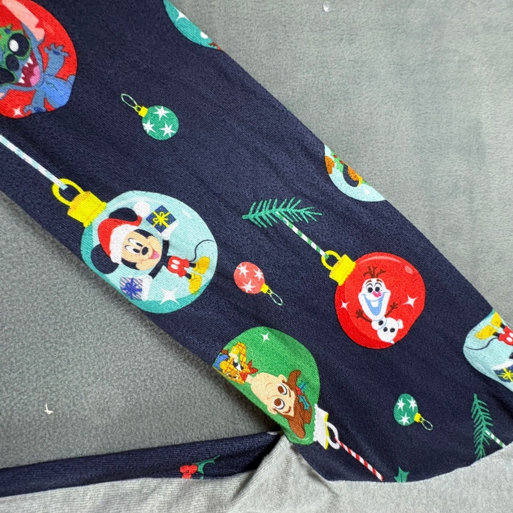 Disney 100 Christmas‎ Pajama Top XL Mickey Olaf Stitch Woody Holiday Long Sleeve - Picture 5 of 10